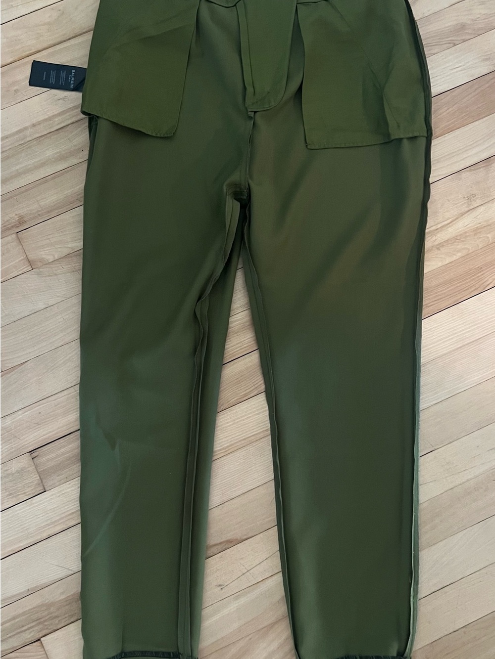 Balmain Olive Green High-Waist Pants - Picture 5 of 10
